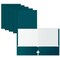 Better Office Products 2 Pocket Paper Folders Portfolio, Letter Size, Teal, 50PK 80141 - alternate 1